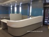 Curved Solid Surface Corian Built Office Information Desk