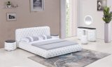 Classic European Design Crystal Genuine Leather Bed