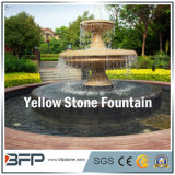 Red/Yellow Marble Carved Stone Water Fountain for Garden Surroudings Decoration