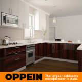 Oppein High Gloss Wood Veneer U Shaped Kitchen Cabinet (OP16-LOT42)