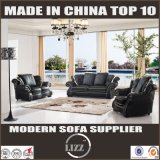 Europe Style Home Furniture Solid Wood Leather Sofa Set 123