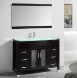 Solid Wood Cabinet for Bathroom with Glass Basin