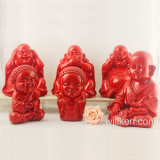 Cute Indoor Decoration Red Resin Baby Buddha Statue