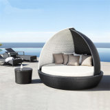 Fashionable Sunshine Lounge Beach   Circular Garden Furniture Rattan Sunbed   T691