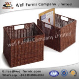 Well Furnir T-035 Household Storage Wicker PE Baskets with 2 Handle Easy Portable