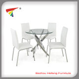 New Style Cheap Outdoor Kitchen Glass Dining Table Set (DT074)