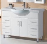 Modern Sanitary Ware Glossy White MDF Wooden Bathroom Vanity (P192-1200W)