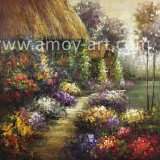 100% Handmade Floral Garden Scenery Oil Painting for Wall Decor