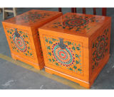 Antique Furniture Chinese Wooden Painted Trunk Lwf087