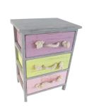 Wooden Cabinet with 3 Drawers Kids Furniture