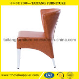 Modern Chinese Style Metal Dining Chair with Foam Cushion