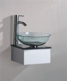 Solid Wood Bracket Glass Wash Basin (7061)