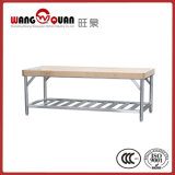 Hotel Used Built-in Wooden Overshelf / Top Board Stainless Steel Table