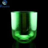 Glass Vase with Green Painting for Home Decoration