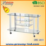 Tempered Glass TV Stand TV Table with 4-Tier Shelves