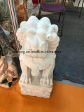 Natural Stone Garden Outdoor Life Size Animal Carving Foo Dog Marble Sculpture