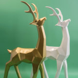 New Golden Polyresin Elk Statue for Christmas Decoration
