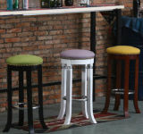 Bench Solid Wood Bar Stool Solid Wood Stool High Chairs Household Vintage Mediterranean Bar Stools (M-X3395)