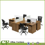 4 Seater Wood Frame Open Area Call Enter Working Desk