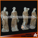 Four Season Large Garden Stone Women Statue with Colorful Clothes