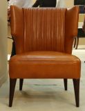 Italian Deisgn Wing Back Nubuck Leather Chair