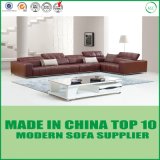 Top Grade Stainless Steel Foot Leather Sofa Bed