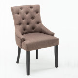 Tufted Upholstery Wooden Leg Dining Chair