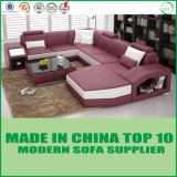 Modern Italian Leather U Shape Living Room Sofa for Home