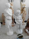 White Marble Stone Carved Human Figure Sculpture for Garden Decoration