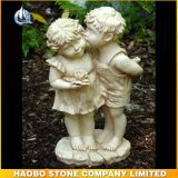 Granite Carving Boy and Girl Sculpture for Garden