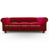 Chesterfield European Style Modern Living Room Hotel Leather Sofa
