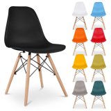 Eiffel Dsw Wooden Legs Green Plastic Dining Chair Retro Style Chairs Modern Designer