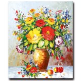 100%Handmade Decoration Flower Oil Painting on Canvas, Still Life Flower