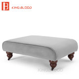 Compact Gray Color Sofa Stool with Flexible Legs