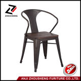 Gun Metal Color Outdoor Restaurant Chair with Wooden Seat and Armrest Zs-T05-18