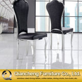 Classic Black Leather Luxury Dining Metal Chair
