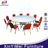 Metal Banquet Foldable Wooden Top Hotel Round Table Set, Banquet Table