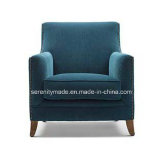 Minimalist Blue Upholstery Linen Fabric Single Sofa Chairs for Sale
