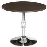 Restaurant Wenge Laminate Round Dining Table with Metal Base