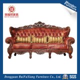 N261 Ruifuxiang Luxury Wooden Leather Sleeper Sofa for Big House