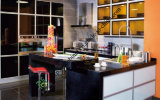 UV Paint Kitchen Cabinet with Bar Top (zs-403)
