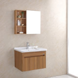 Wooden Grain Stainless Steel Bathroom Cabinet with Mirror Cabinet
