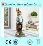 Custom Garden Decoration Animal Resin Rabbit Statues with Light