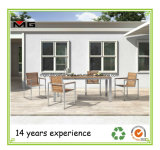 Teak Table Outdoor Patio Dining Set with Stainless Steel Frame