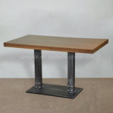 Uptop Cast Iron Base Long Solid Wood Restaurant Table (SP-RT496)