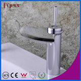 Fyeer Waterfall Crative Fan-Shaped Wide Spray Single Handle Bathroom Basin Faucet Water Mixer Tap