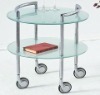Small Movable Glass Corner Table/Coffee Table (CT016)