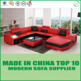 Home Furniture Italian Leather Sofa with Chaise Bed