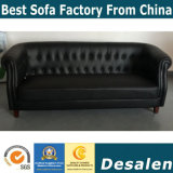 Factory Wholesale Price Black Color Leather Sofa (Y1203)