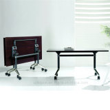Folding Square Wooden Table with Wheels and Steel Legs (SP-FT406)